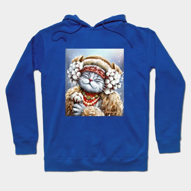 Cute winter cat Hoodie by Marysha_art